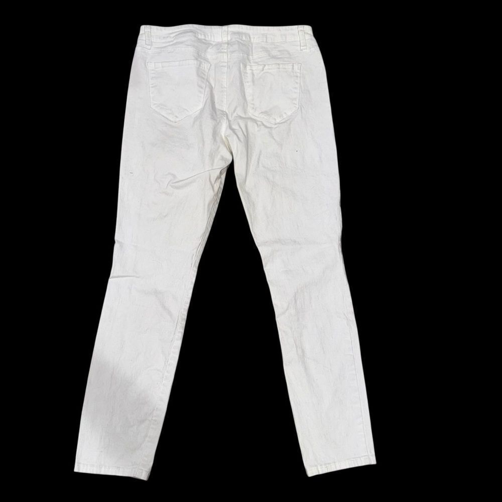Refuge Solid White Skinny Jeans Classic Stretch Denim Pants Casual size 12 - Picture 6 of 10